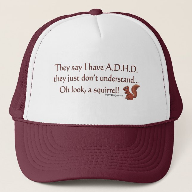 Boné Humor do esquilo de ADHD (Frente)