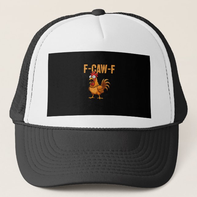 Boné Humor Engraçado de Frango Citação F-Caw-F Meme Gal (Frente)