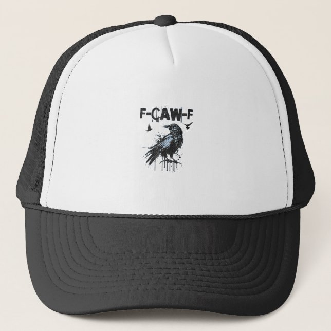 Boné Humor Grunge Gráfico Corvo F-Caw-F Engraçado (Frente)