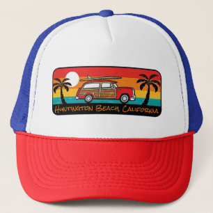 Boné Huntington Beach, California Woody Trucker Hat