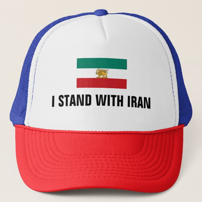 Boné I Stand with Iran with Lion Sun Flag (Frente)