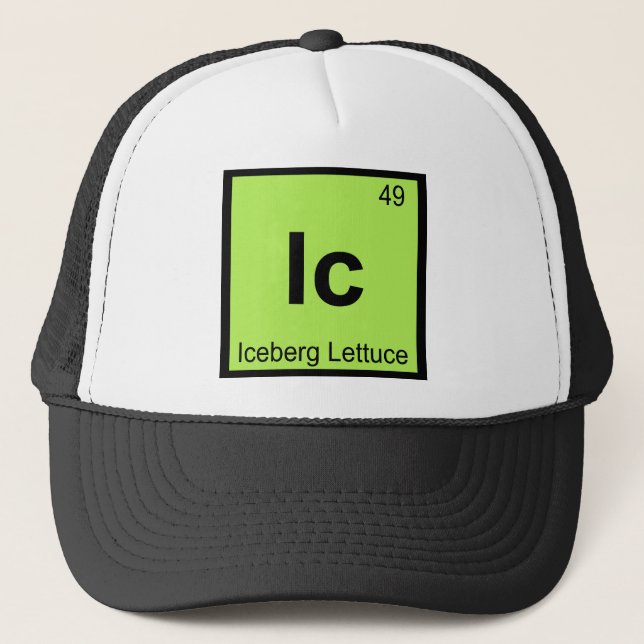 Boné Ic - Tabela Periódica da Química da Alface Iceberg (Frente)