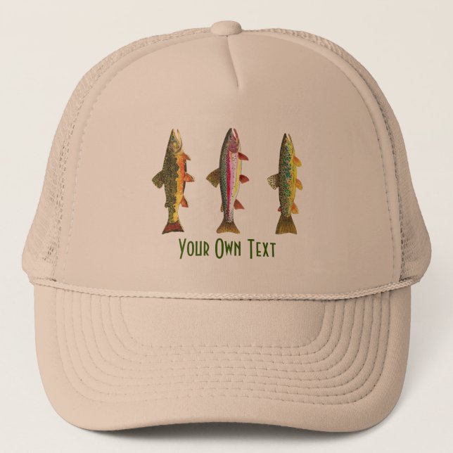 Boné Ictiologia de Pesca Personalizada 3 Trutas (Frente)
