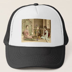 Boné Ikebana - meninas bonitas do quimono que arranjam