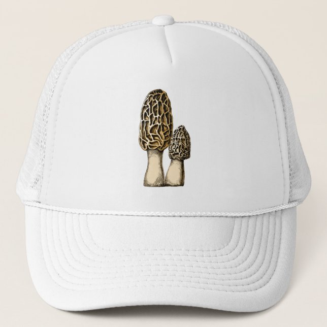 Boné Ilustração Botânica de Morel Mushroom (Frente)