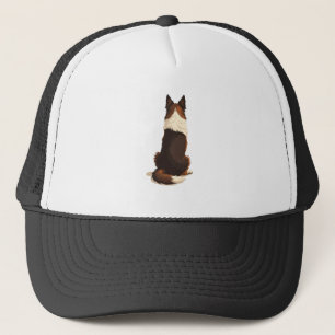 Boné Ilustração de Border Collie Antigo por Trás