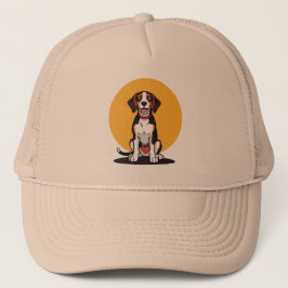 Boné Ilustração de Cachorro de Desenho Animado Fofo