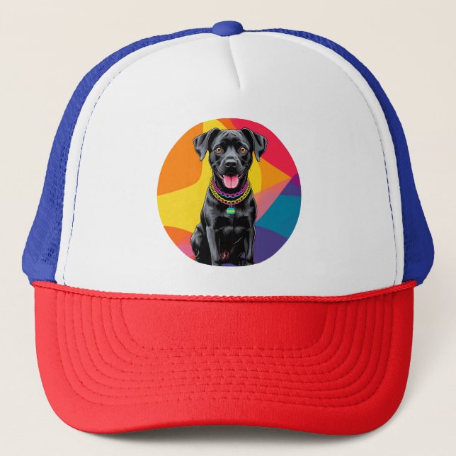 Boné Ilustração de Cachorro de Desenho Animado Fofo (Frente)