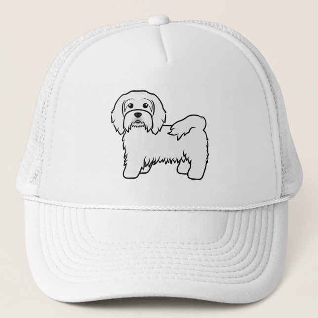 Boné Ilustração de cachorro de desenho animado fofo Hav (Frente)