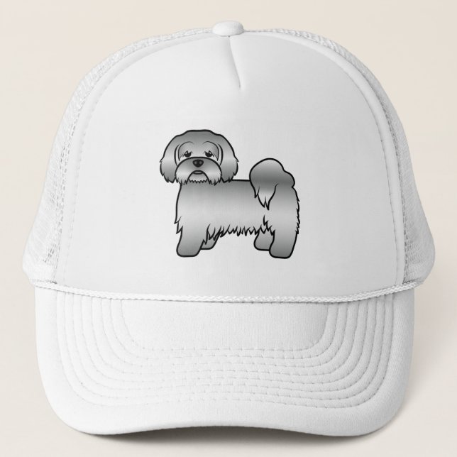 Boné Ilustração de cachorro de desenho animado fofo Lha (Frente)