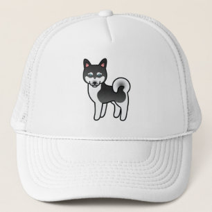 Boné Ilustração De Cachorro Klee Kai, Branco E Preto