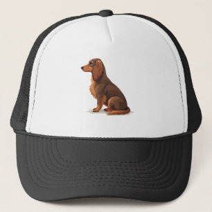 Boné Ilustração de cachorro vista traseira de Dachshund