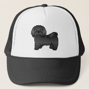 Boné Ilustração de Cão de Cartoon Bonito em Havanês Neg