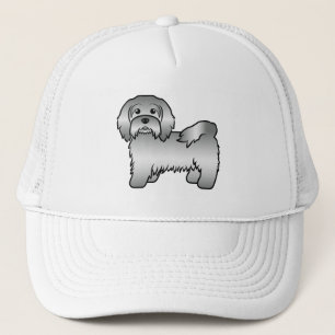 Boné Ilustração de Cão de Cartoon Gelado em Silver Hava