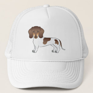 Boné Ilustração de Dachshund de pelo curto marrom e beg