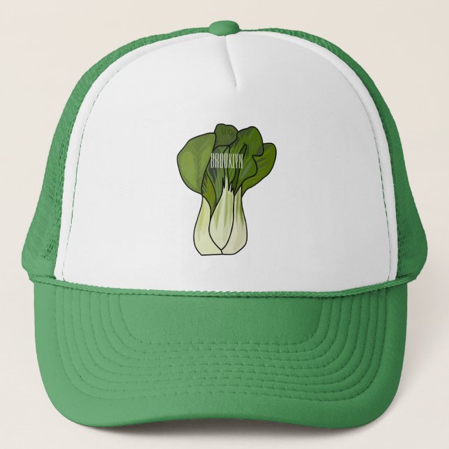 Boné Ilustração de desenho animado Bok choy (Frente)