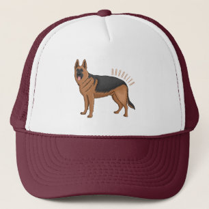 Boné ilustração de desenho animado de cão german shephe