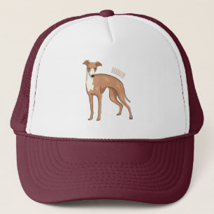 Boné Ilustração de desenho animado de cão Greyhound