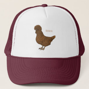 Boné Ilustração de desenho animado de frango polado Cha