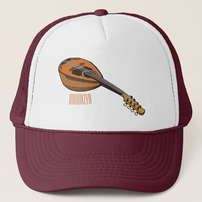 Boné Ilustração de desenho animado de Mandolin (Frente)