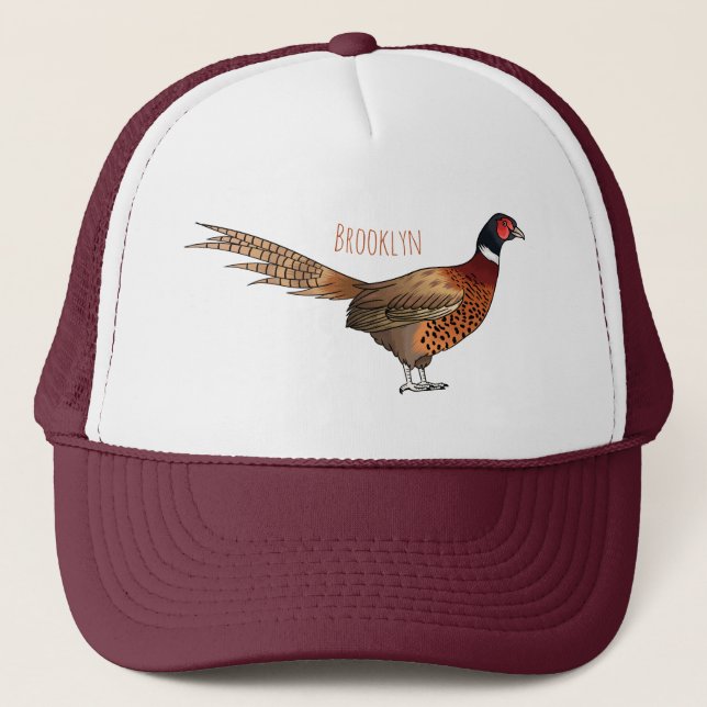 Boné Ilustração de desenho animado de pheasant de pesco (Frente)