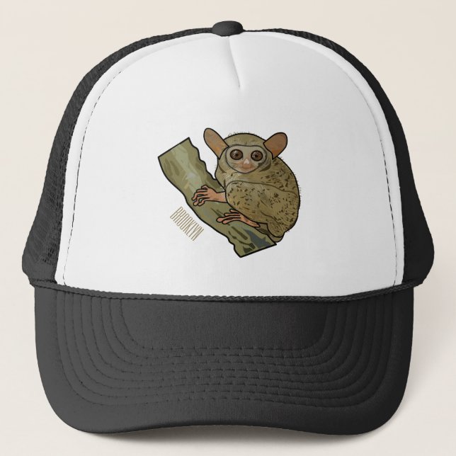 Boné Ilustração de desenho animado de Tarsier (Frente)
