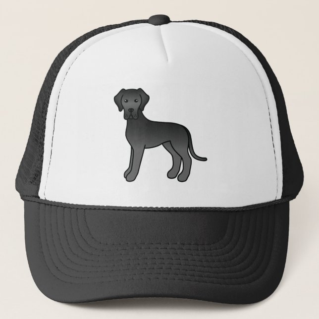 Boné Ilustração de desenho animado de um cão Dogue Alem (Frente)