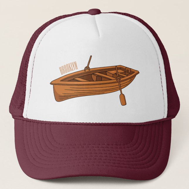 Boné Ilustração de desenho animado em Rowboat (Frente)