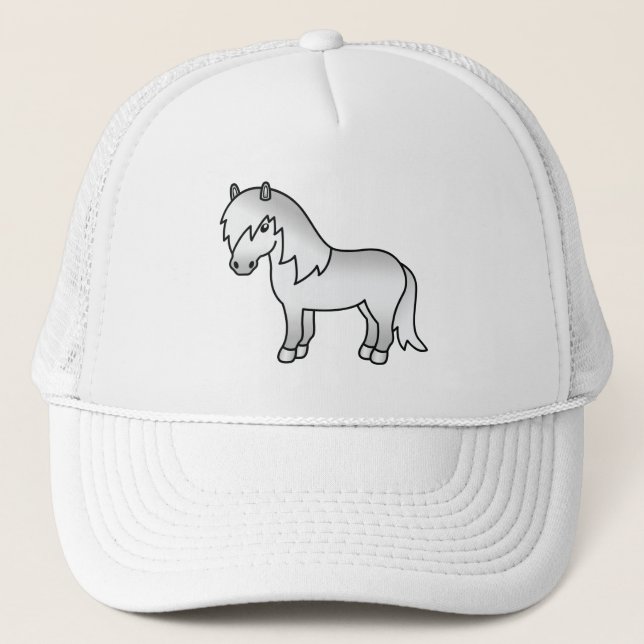 Boné Ilustração de desenho animado fofo de pônei Shetla (Frente)