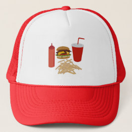 Boné Ilustração de Fries Burger de Comida Rápida