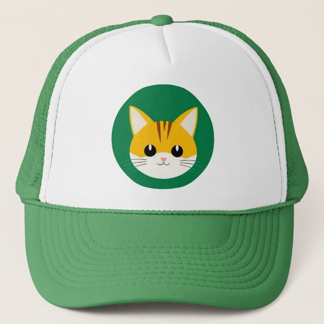 Boné Ilustração de Gato Fofo (Frente)