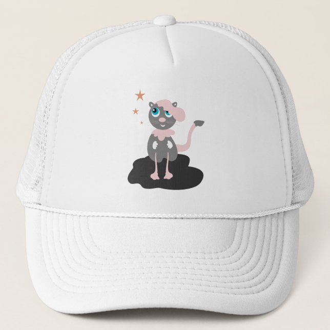 Boné Ilustração de Gato Infantil Fofa Kitty Cartoon (Frente)