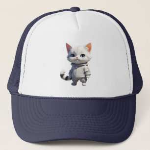 Boné Ilustração de Gato legal e Adorável