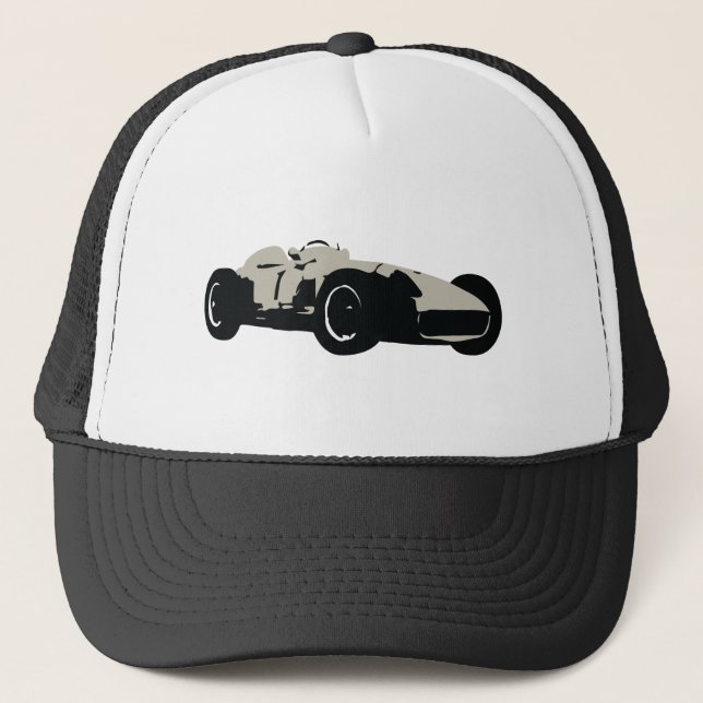 Boné Ilustração do carro de corrida com motor impressa  (Frente)