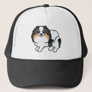 Boné Ilustração do desenho animado de cão Pomerano Tric