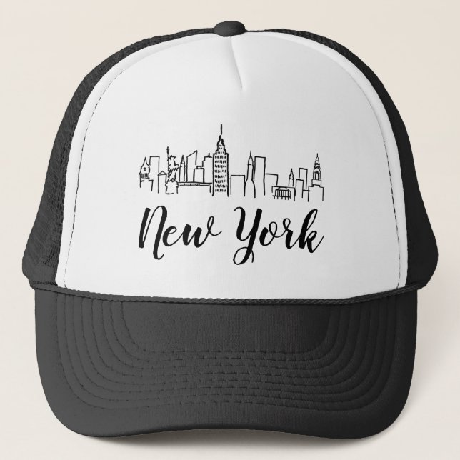 Boné Ilustração do Skyline Nova Iorque (Frente)