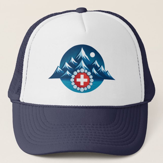 Boné Ilustração dos Alpes Suíços (Frente)
