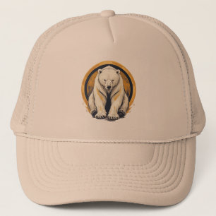 Boné Ilustração Elegante de Urso Polar