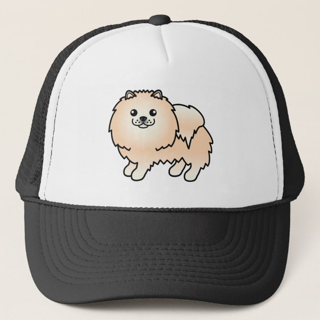 Boné Ilustração em desenho animado de cachorro toy Pome (Frente)