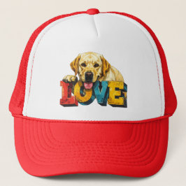 Boné Ilustração Labrador Lab Love | Gráfico para Amante