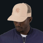 Boné Ilustração legal de Abstrato do Boho Sun<br><div class="desc">Legal ilustração do abstrato solar do abstrato boho.</div>