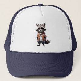Boné Ilustração legal e Adorável do Raccoon