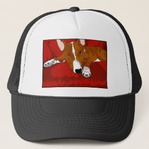 Boné Ilustração preguiçosa da raça do cão de bull