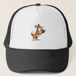 Boné Ilustração Retro Esportiva de Cachorro de Futebol