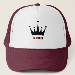 Boné Imagem da Coroa com Texto KING Branco e Marrom