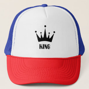 Boné Imagem da Coroa do Rei em Vermelho/Branco/Azul