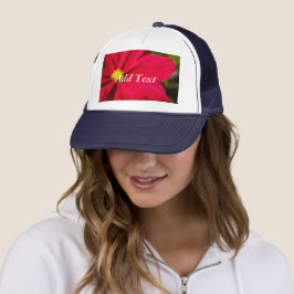 Boné Imagem da Flor Vermelha Impressa com Adicionar Tex