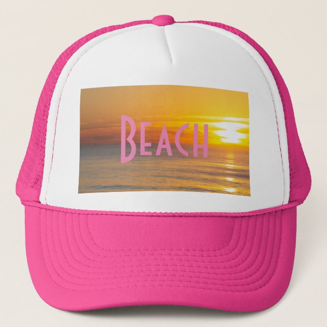 Boné Imagem de amanhecer com texto personalizado na pra (Frente)