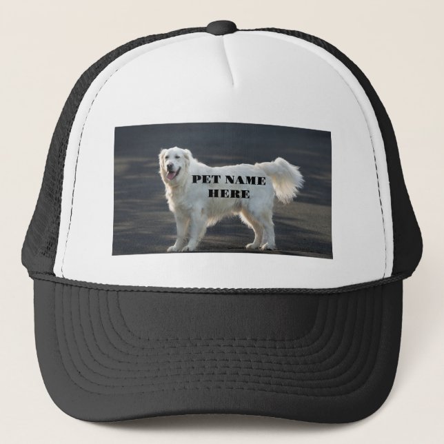 Boné Imagem de cachorro adorável em pé com texto do nom (Frente)