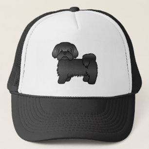 Boné Imagem de Cão de Cartoon Black Shih Tzu Cute